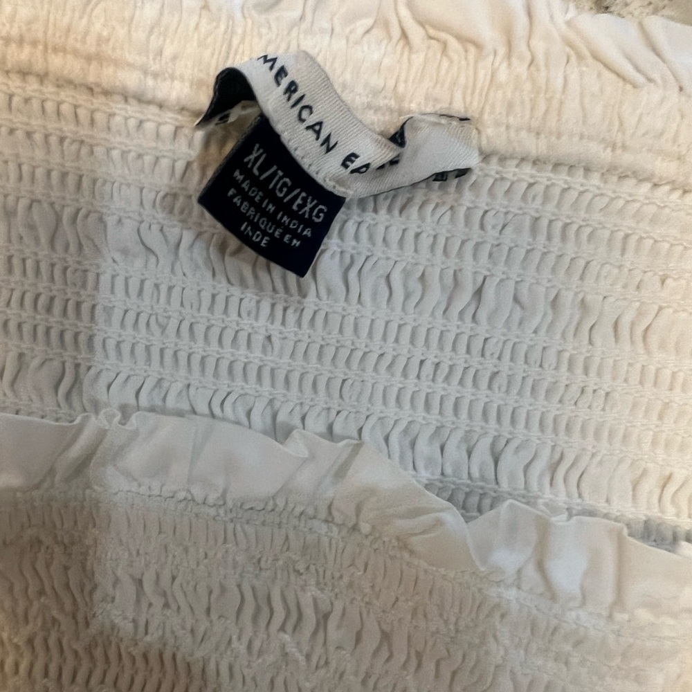 White Smocked 3/4 Sleeve Dress - Picture 4 of 6